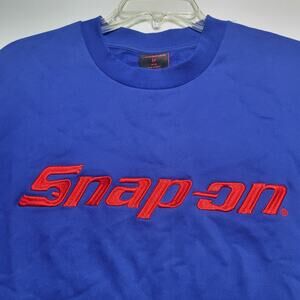 Snap-On Tools Sweatshirt Men’s M Blue Red Logo Crewneck Pullover Mechanic Work